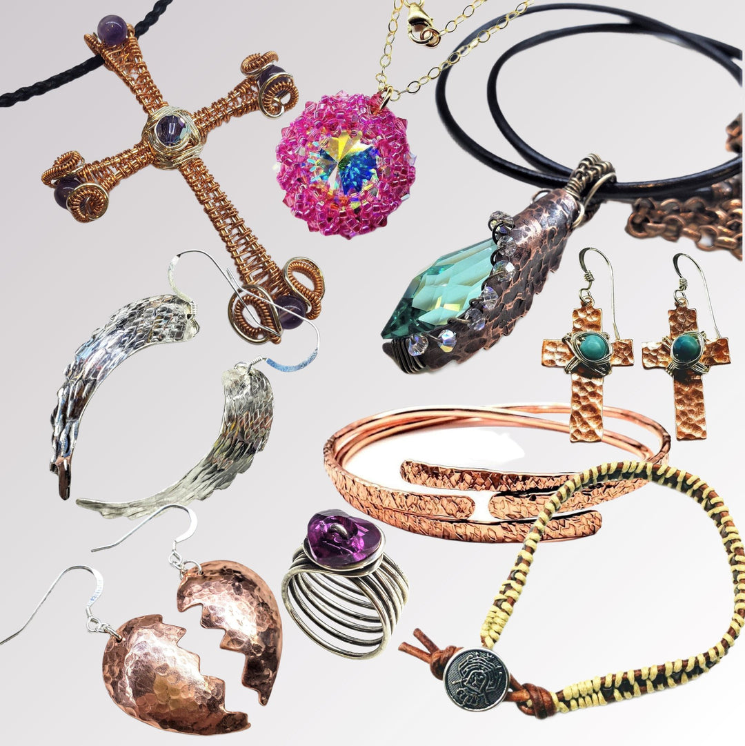 A variety of different type of jewelry pieces -Alexa Martha Designs