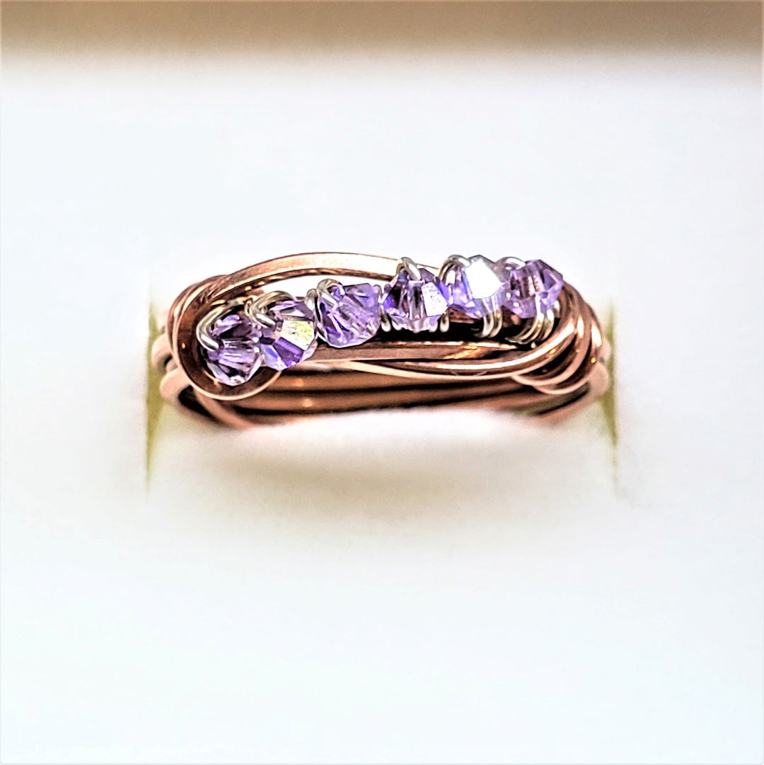 AMD1244-AMD1244-2-AMD1244-3-AMD1244-4-AMD1244-5 Wire Wrapped Copper Crystal Birthstone Bling Ring - Ring - Alexa Martha Designs   8310802940208