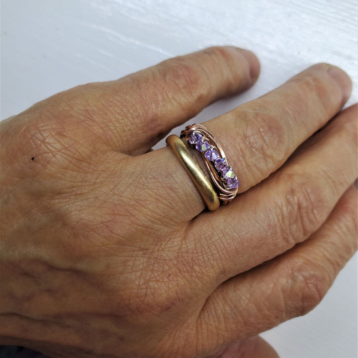 AMD1244-AMD1244-2-AMD1244-3-AMD1244-4-AMD1244-5 Wire Wrapped Copper Crystal Birthstone Bling Ring - Ring - Alexa Martha Designs   8310802940208