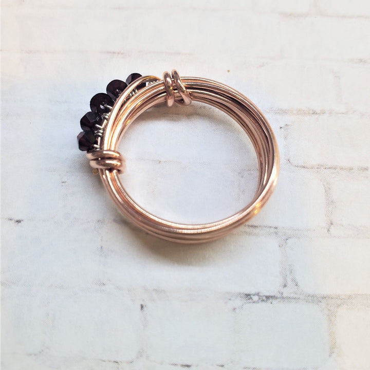 AMD1244-AMD1244-2-AMD1244-3-AMD1244-4-AMD1244-5 Wire Wrapped Copper Crystal Birthstone Bling Ring - Ring - Alexa Martha Designs   8310802940208