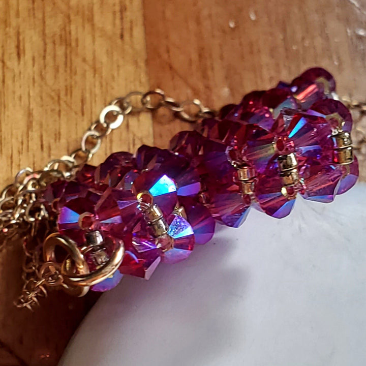 AMD1270 Hot Pink Swarovski Crystal Cross Necklace - Necklace - Alexa Martha Designs   9083383415088