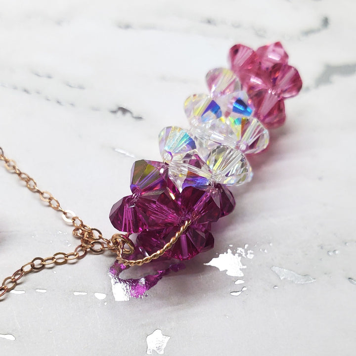 AMD1274 14 K Rose Gold Fill Super Sparkly Mom Crystal Pillar Pendant Necklace - Necklace - Alexa Martha Designs   9215803916592