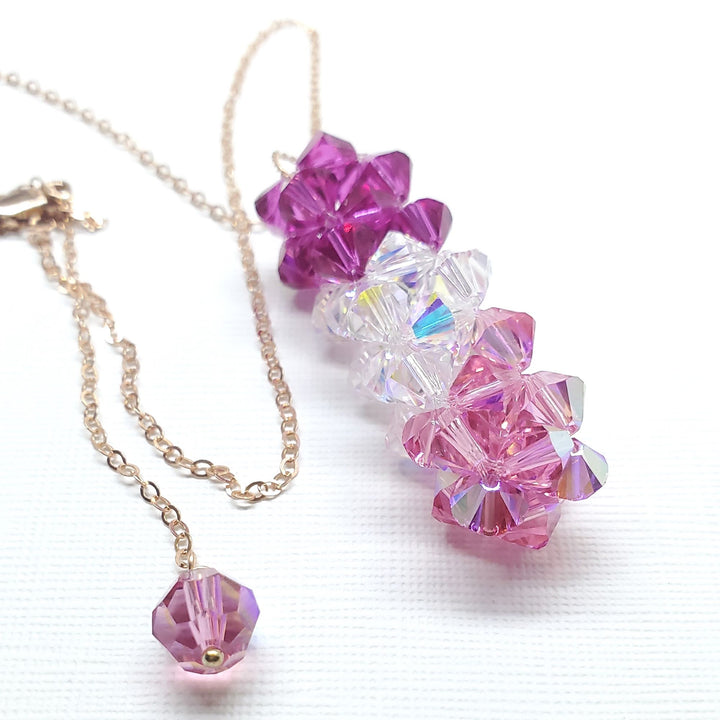 AMD1274 14 K Rose Gold Fill Super Sparkly Mom Crystal Pillar Pendant Necklace - Necklace - Alexa Martha Designs   9215803916592