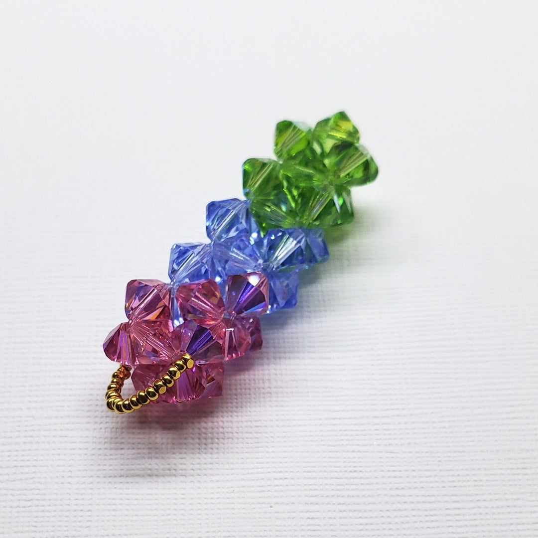 AMD1275-AMD1275-2-AMD1275-3-AMD1275-4 Super Sparkly Crystal Pillar Pendant in Green Blue And Rose with Optional Necklace - Necklace - Alexa Martha Designs   9251403202864