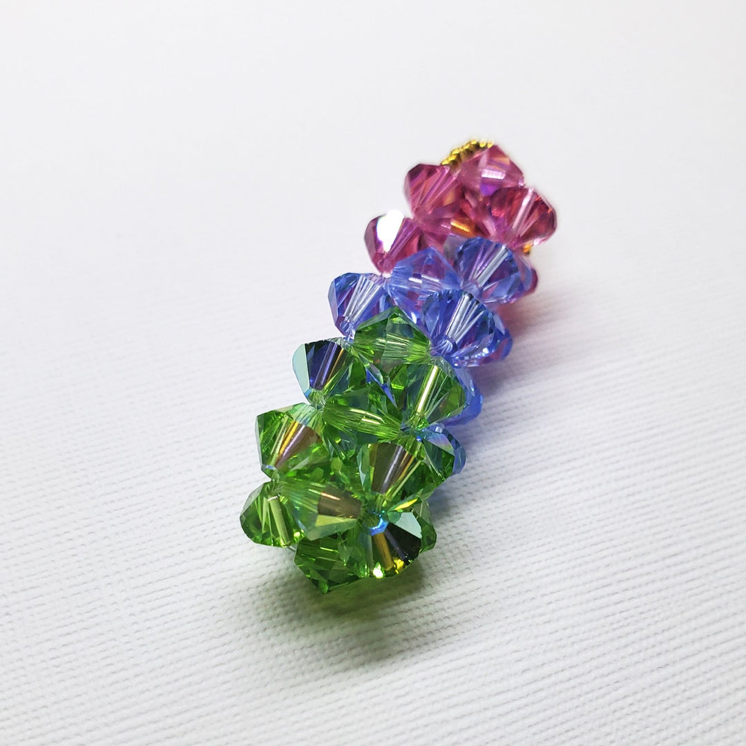 AMD1275-AMD1275-2-AMD1275-3-AMD1275-4 Super Sparkly Crystal Pillar Pendant in Green Blue And Rose with Optional Necklace - Necklace - Alexa Martha Designs   9251403202864