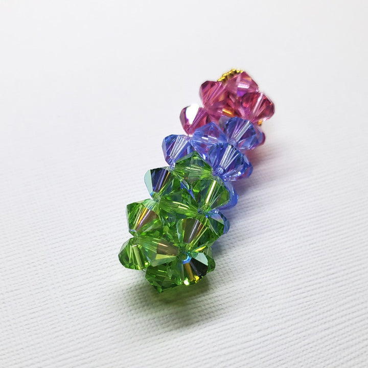 AMD1275-AMD1275-2-AMD1275-3-AMD1275-4 Super Sparkly Crystal Pillar Pendant in Green Blue And Rose with Optional Necklace - Necklace - Alexa Martha Designs   9251403202864