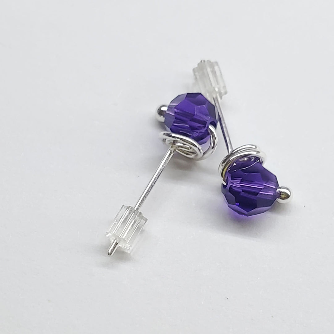 AMD1114-5-AMD1114-AMD1114-2-AMD1114-3-AMD1114-4 6mm Silver Spiral Crystal Stud Earrings - Earrings - Alexa Martha Designs   6759404732463