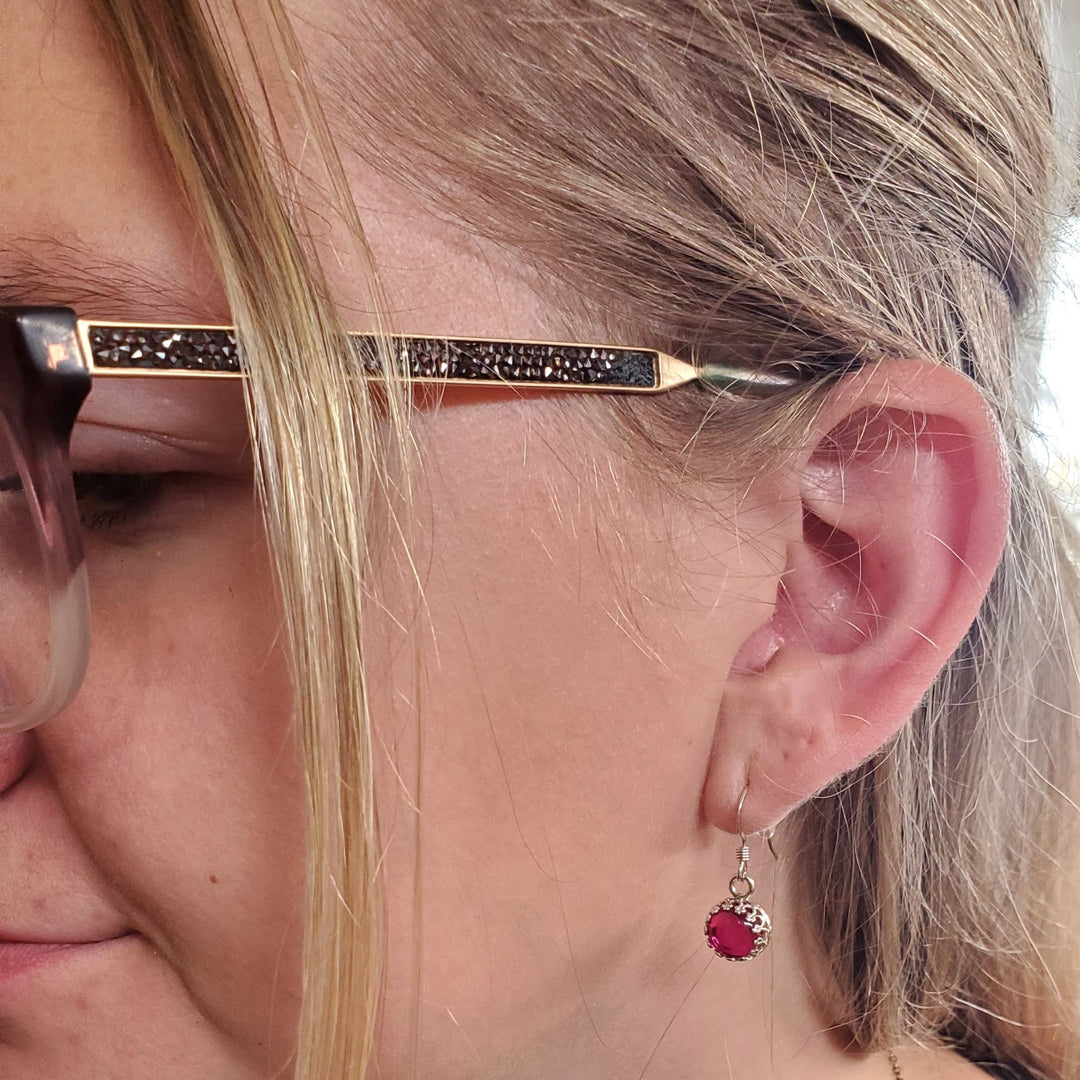 AMD1171-1-AMD1171-2-AMD1171-3 6mm Round 925 Silver Filigree Gemstone Dangle Earrings - Earrings - Alexa Martha Designs   9538390950192