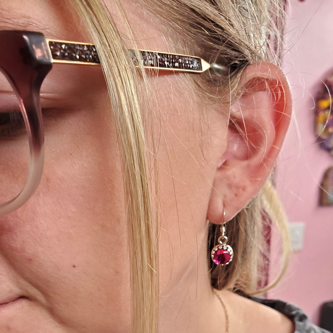 AMD1171-1-AMD1171-2-AMD1171-3 6mm Round 925 Silver Filigree Gemstone Dangle Earrings - Earrings - Alexa Martha Designs   9538390950192