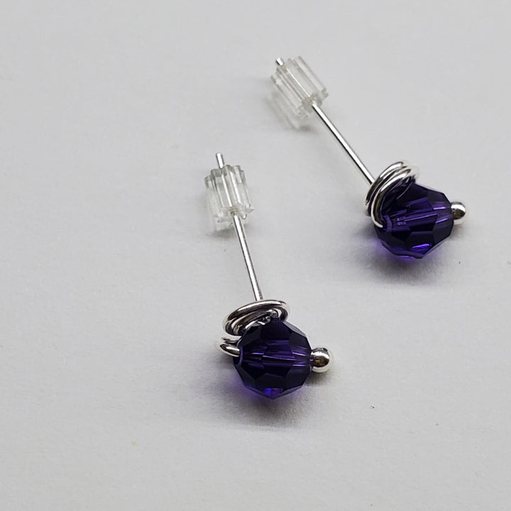 AMD1114-5-AMD1114-AMD1114-2-AMD1114-3-AMD1114-4 6mm Silver Spiral Crystal Stud Earrings - Earrings - Alexa Martha Designs   6759404732463