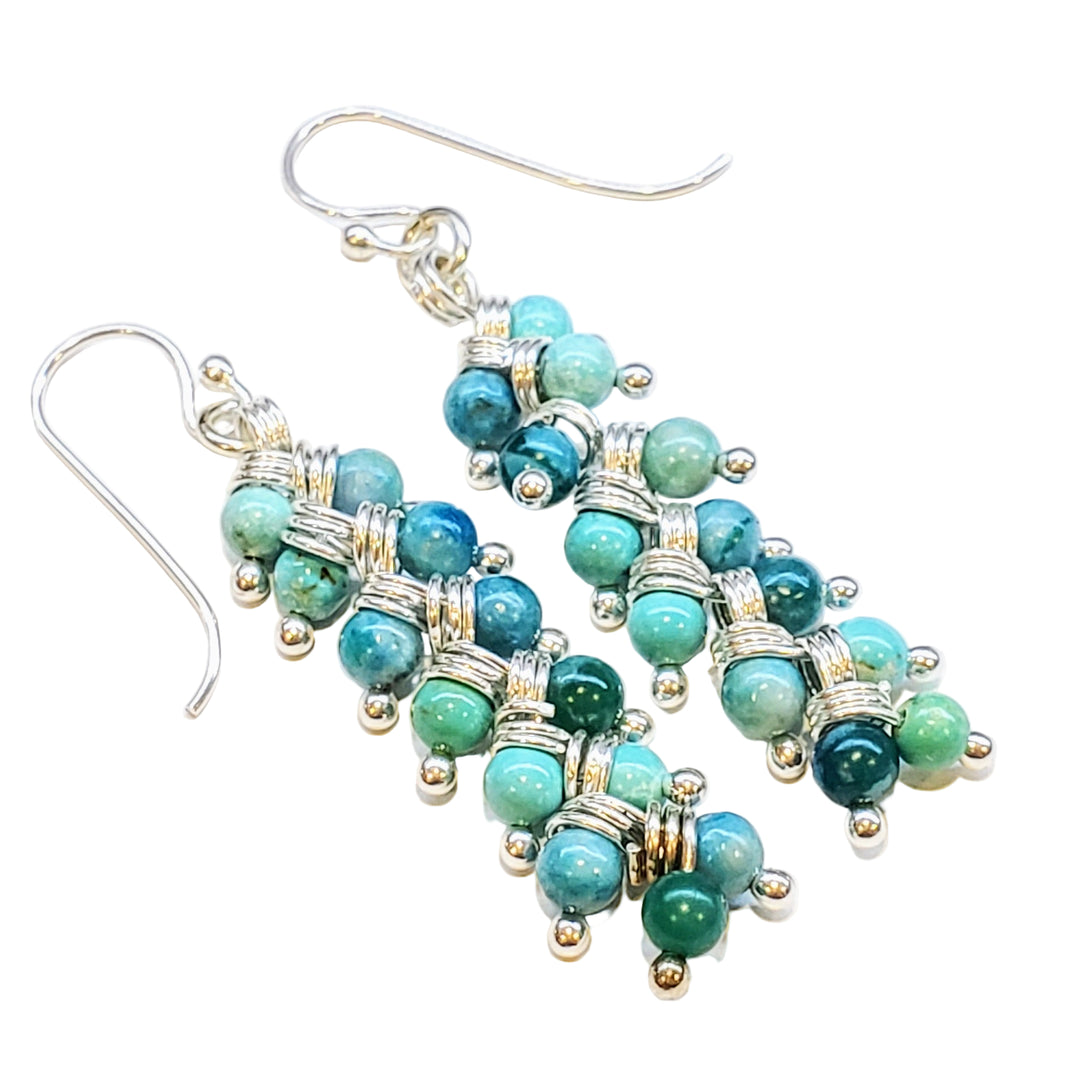 AMD1074 As Seen On TV Jane The Virgin Sterling Silver Turquoise Wire Wrapped Earrings - Earrings - Alexa Martha Designs   1951636676
