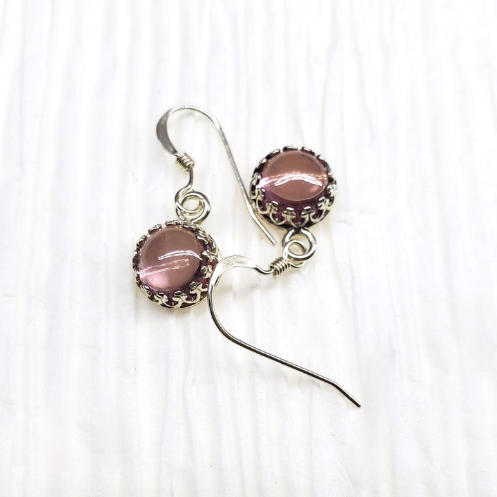 AMD1171-1-AMD1171-2-AMD1171-3 6mm Round 925 Silver Filigree Gemstone Dangle Earrings - Earrings - Alexa Martha Designs   9538390950192