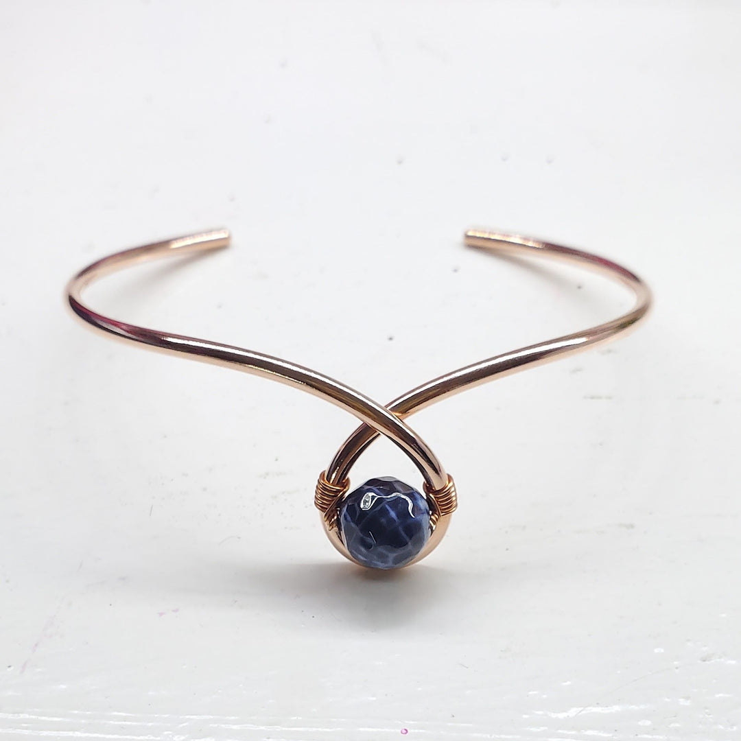 AMD1224-AMD1224-2-AMD1224-3 Handmade Copper Ribbon Child Abuse Awareness Teardrop Bangle - Bracelet - Alexa Martha Designs   4684957417519