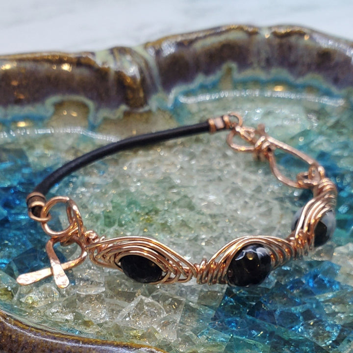 AMD1230-AMD1230-2 Herringbone Wire Wrap Child Abuse Prevention Half Cuff Ribbon Bracelet - Bracelet - Alexa Martha Designs   4696485855279
