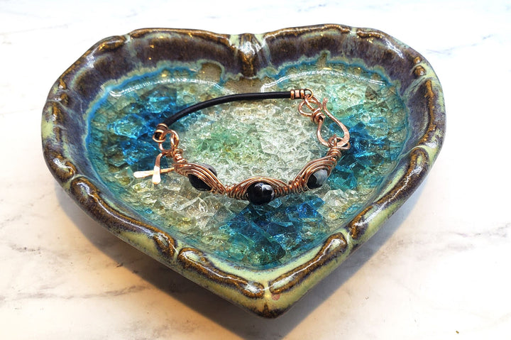 AMD1230-AMD1230-2 Herringbone Wire Wrap Child Abuse Prevention Half Cuff Ribbon Bracelet - Bracelet - Alexa Martha Designs   4696485855279