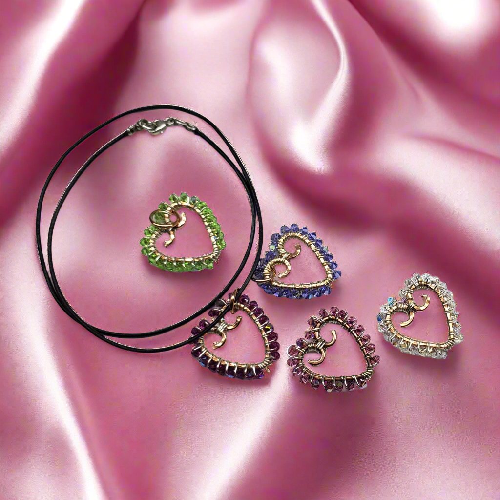 AMD1299-AMD1299-2-AMD1299-3-AMD1299-4-AMD1299-5 Wire Wrapped Open Heart Crystal Necklace - Necklace - Alexa Martha Designs   9595345895728