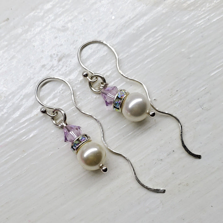 AMD1301-5-AMD1301-2-AMD1301-3-AMD1301-4-AMD1301 Ergonomic Crystal Pearl Wavy Ear Threaders - Earrings - Alexa Martha Designs   9641867051312