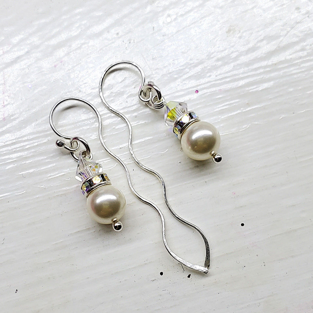 AMD1301-5-AMD1301-2-AMD1301-3-AMD1301-4-AMD1301 Ergonomic Crystal Pearl Wavy Ear Threaders - Earrings - Alexa Martha Designs   9641867051312