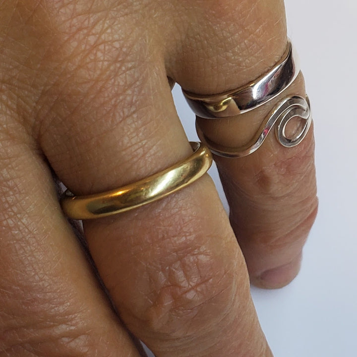 AMD1311-A-AMD1311-C-AMD1311-B Assorted Sterling Silver Pinky-Toe Band Rings and Sculpted Ocean Wave Rings - Ring - Alexa Martha Designs   9869990953264