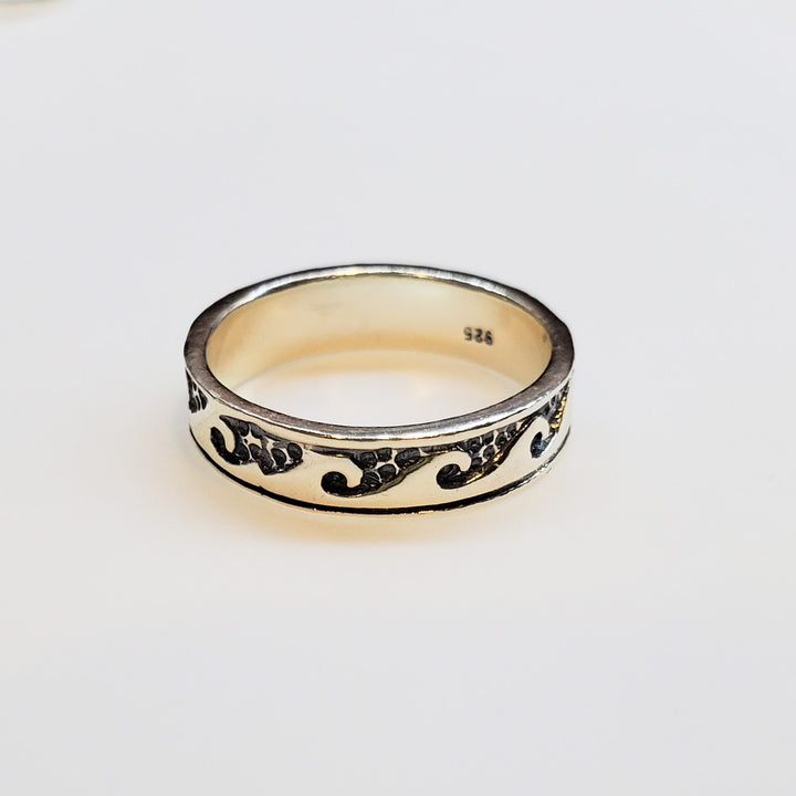 AMD1311-A-AMD1311-C-AMD1311-B Assorted Sterling Silver Pinky-Toe Band Rings and Sculpted Ocean Wave Rings - Ring - Alexa Martha Designs   9869990953264