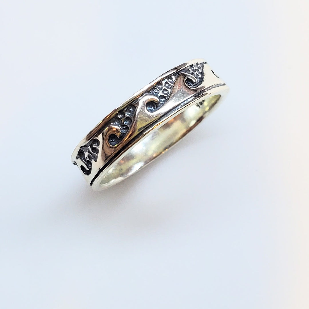 AMD1311-A-AMD1311-C-AMD1311-B Assorted Sterling Silver Pinky-Toe Band Rings and Sculpted Ocean Wave Rings - Ring - Alexa Martha Designs   9869990953264