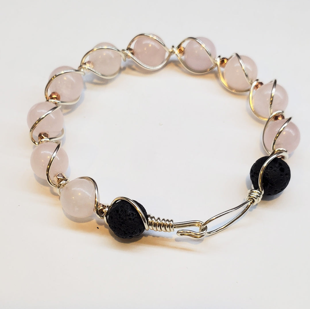 AMD1324-AMD1324-2-AMD1324-3-AMD1324-4-AMD1324-5 Sterling Silver Spiral Twist Wrap Gemstone Lava Rock Bangle Bracelet - Cuff Bracelet - Alexa Martha Designs   9942102868272