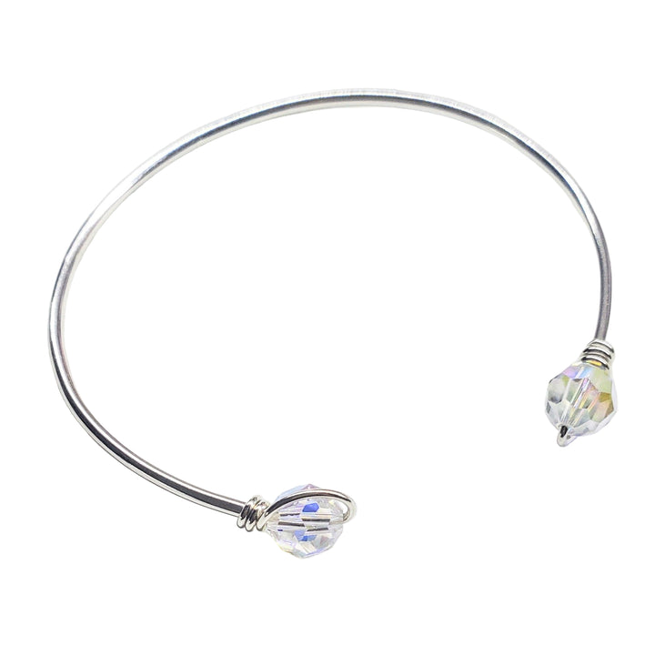 --AMD1331-AMD1331-2-AMD1331-3 Handmade Silver Wire Wrapped Bead Ball End Cuff Bangles - Bracelet - Alexa Martha Designs   9742356087088