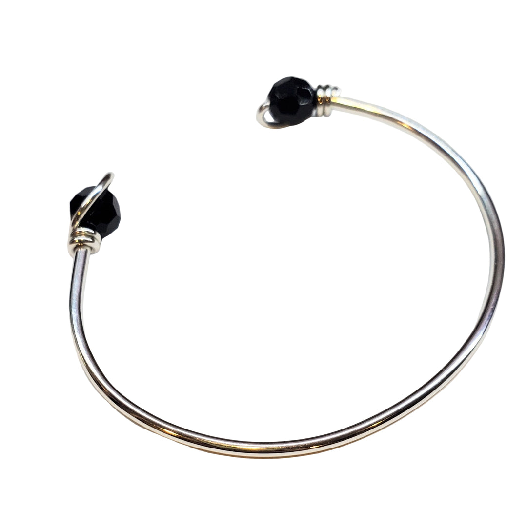 --AMD1331-AMD1331-2-AMD1331-3 Handmade Silver Wire Wrapped Bead Ball End Cuff Bangles - Bracelet - Alexa Martha Designs   9742356087088