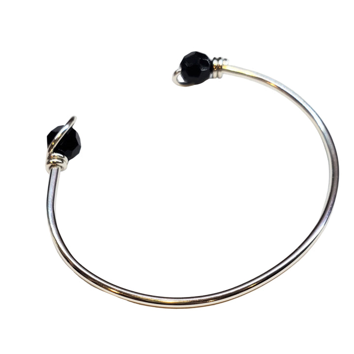 --AMD1331-AMD1331-2-AMD1331-3 Handmade Silver Wire Wrapped Bead Ball End Cuff Bangles - Bracelet - Alexa Martha Designs   9742356087088