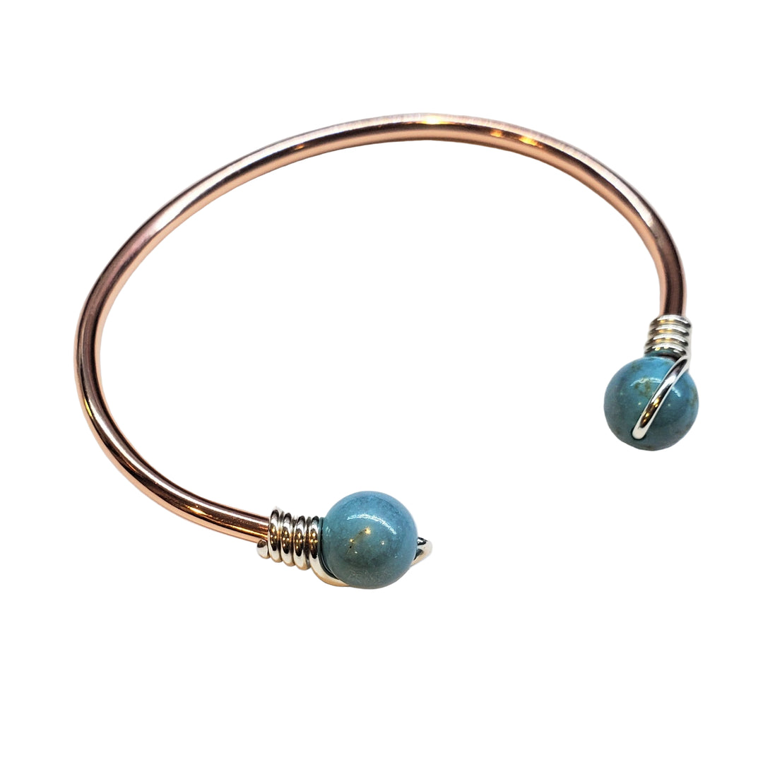 --AMD1331-AMD1331-2-AMD1331-3 Handmade Silver Wire Wrapped Bead Ball End Cuff Bangles - Bracelet - Alexa Martha Designs   9742356087088