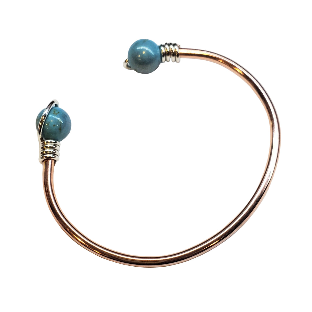 --AMD1331-AMD1331-2-AMD1331-3 Handmade Silver Wire Wrapped Bead Ball End Cuff Bangles - Bracelet - Alexa Martha Designs   9742356087088