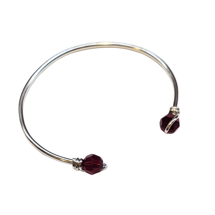 --AMD1331-AMD1331-2-AMD1331-3 Handmade Silver Wire Wrapped Bead Ball End Cuff Bangles - Bracelet - Alexa Martha Designs   9742356087088