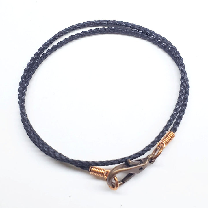 Handmade Copper 5 Wire Braided Bail Gemstone Hammered Copper Donut Pendant Necklace