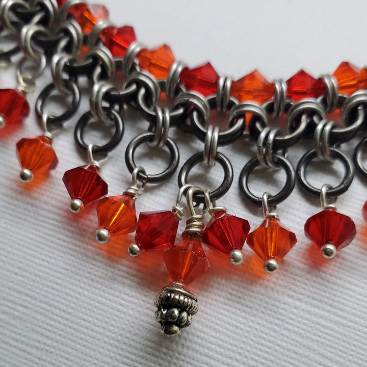 AMD1290 Mixed Metal Chainmaille Princess Warrior Choker Necklace - Necklace - Alexa Martha Designs   9405875159344