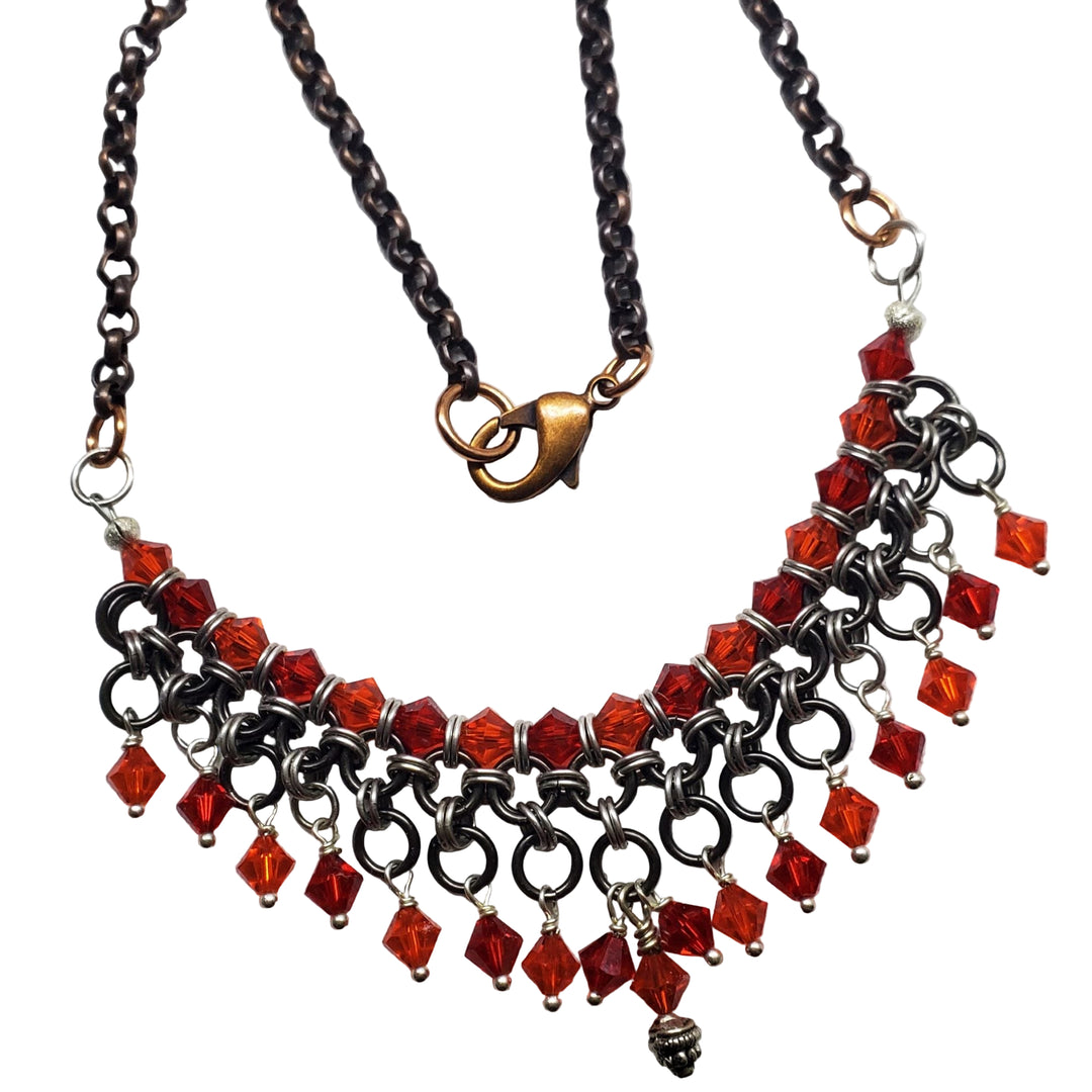 AMD1290 Mixed Metal Chainmaille Princess Warrior Choker Necklace - Necklace - Alexa Martha Designs   9405875159344