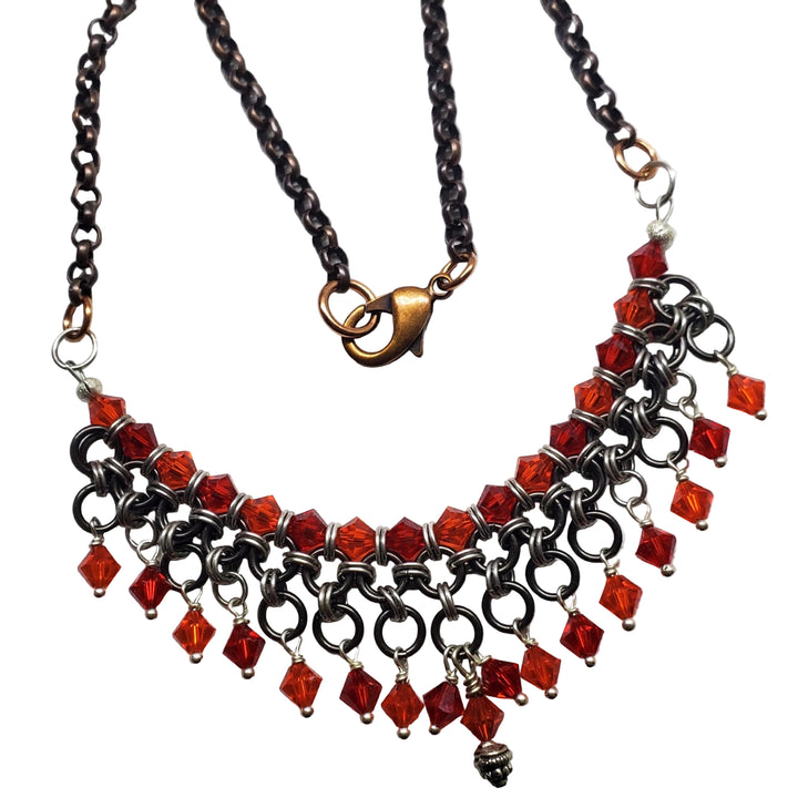 AMD1290 Mixed Metal Chainmaille Princess Warrior Choker Necklace - Necklace - Alexa Martha Designs   9405875159344