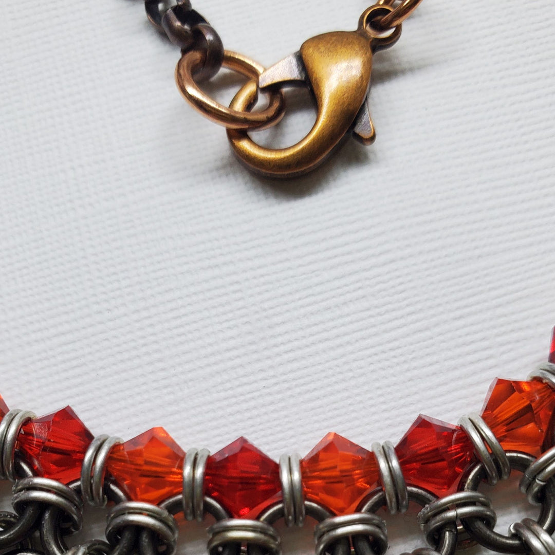 AMD1290 Mixed Metal Chainmaille Princess Warrior Choker Necklace - Necklace - Alexa Martha Designs   9405875159344