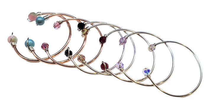 --AMD1331-AMD1331-2-AMD1331-3 Handmade Silver Wire Wrapped Bead Ball End Cuff Bangles - Bracelet - Alexa Martha Designs   9742356087088
