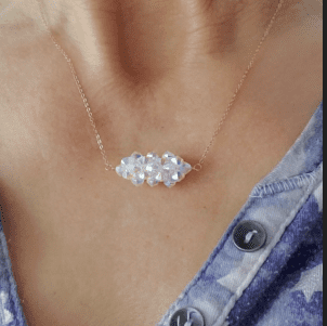 AMD1601 14K Rose Gold Swarovski Crystal Barrel Necklace Handmade- Super Sparkly - Necklace - Alexa Martha Designs   8926715871536