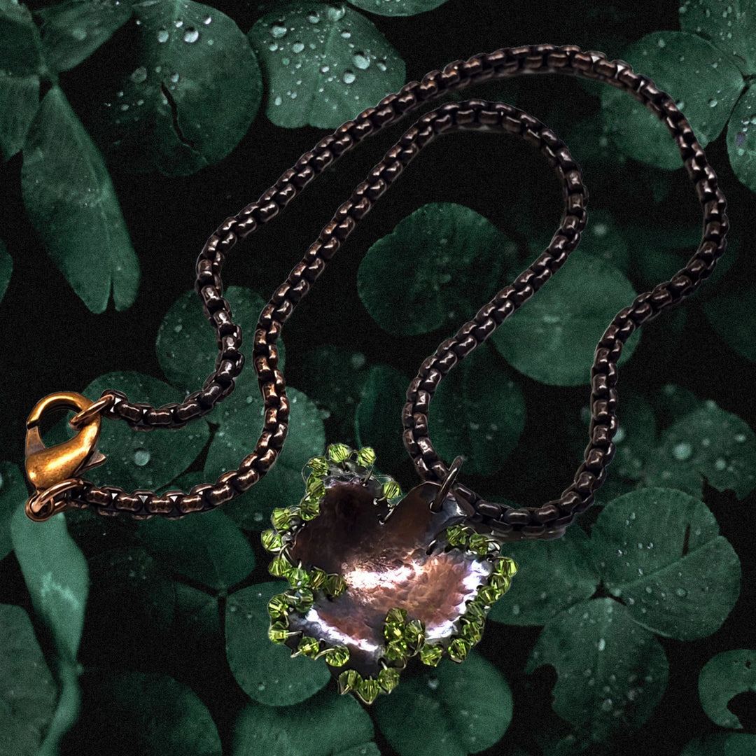 AMD1259 Copper Sculpted Shamrock Necklace - Only One - Necklace - Alexa Martha Designs   8993089225008
