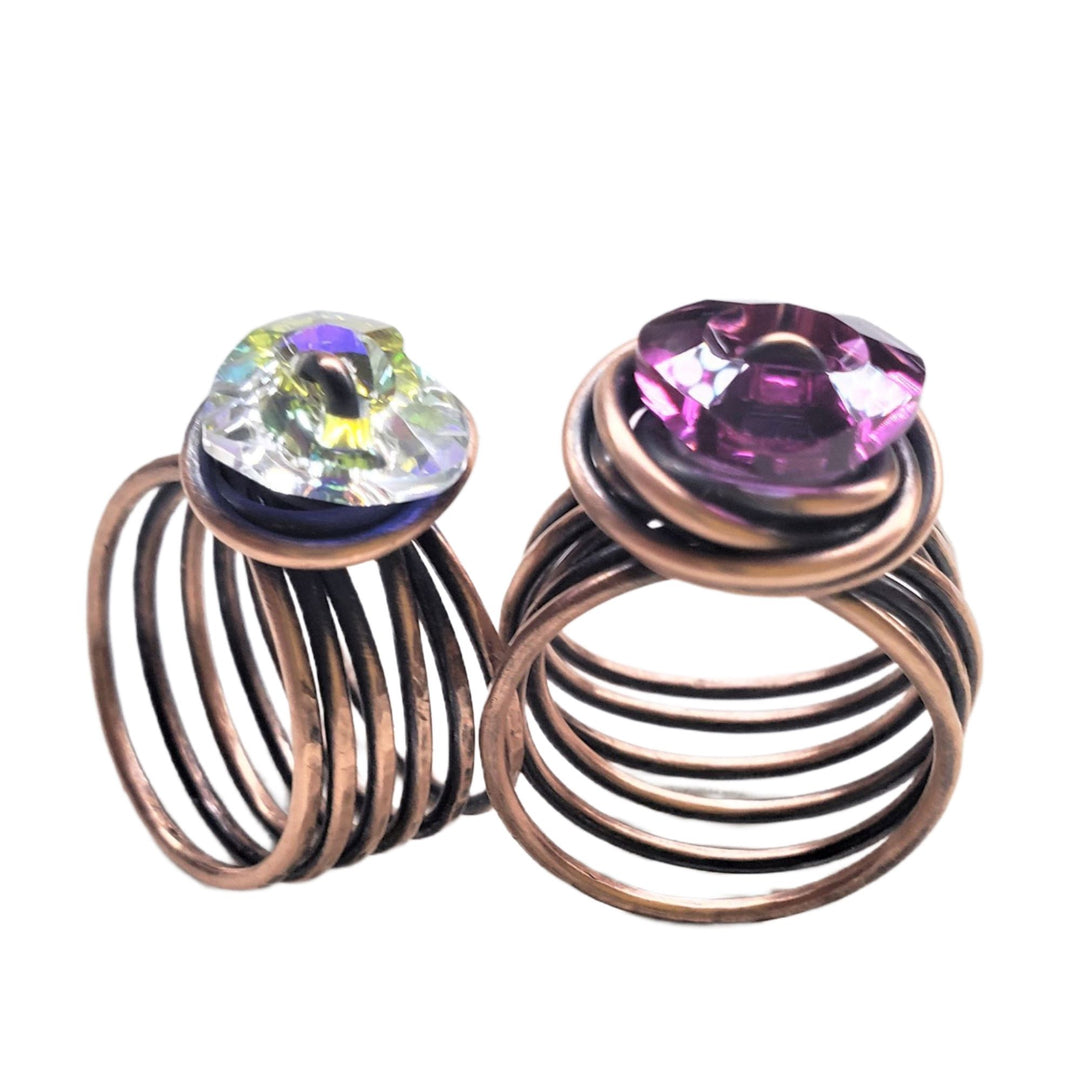 AMD1243-AMD1243-2-AMD1243-3-AMD1243-4-AMD1243-5 Copper Wire Wrapped Crystal Heart Glam Ring by Alexa Martha - Ring - Alexa Martha Designs   8083078480176