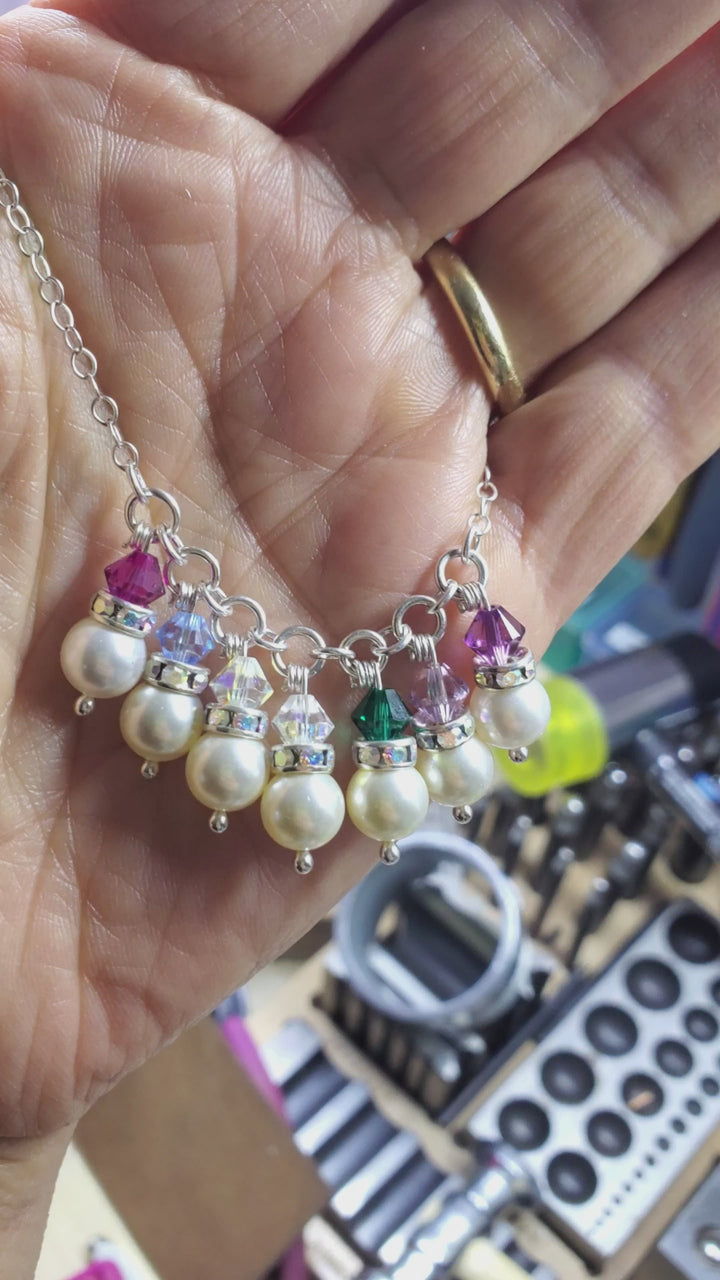 Pearl Crystal Birthstone Necklace by Alexa Martha