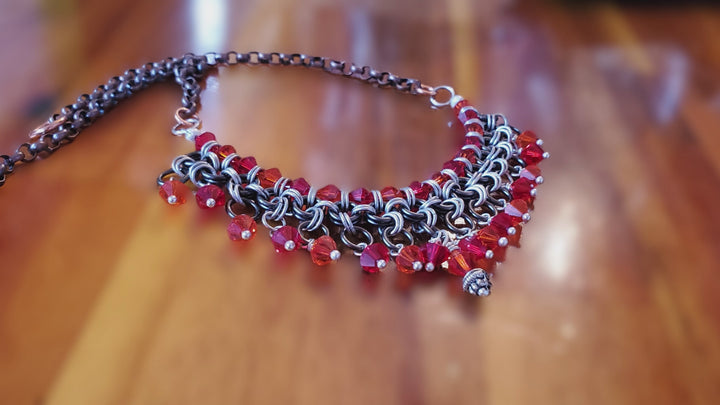 Mixed Metal Chainmaille Princess Warrior Choker Necklace