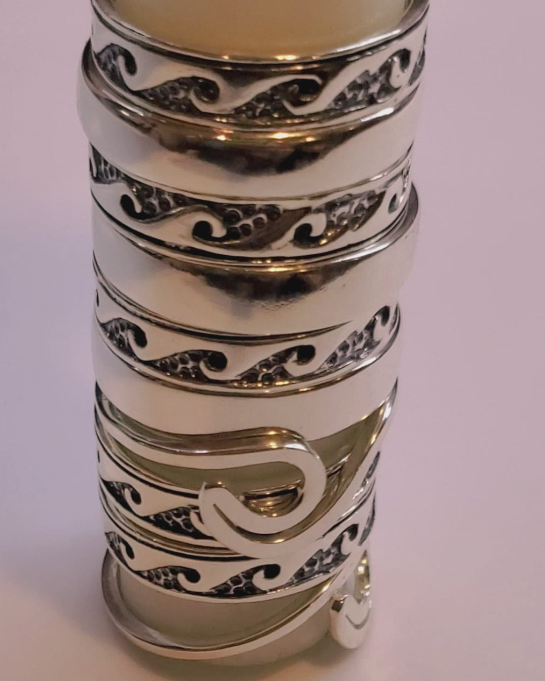 Assorted Sterling Silver Pinky-Toe Band Rings and Sculpted Ocean Wave Rings
