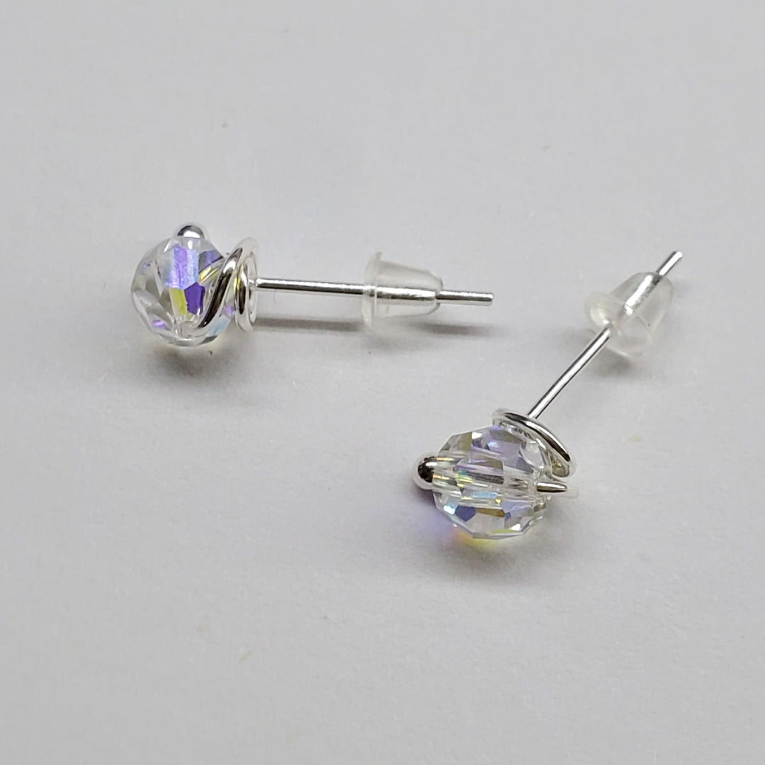 AMD1114-5-AMD1114-AMD1114-2-AMD1114-3-AMD1114-4 6mm Silver Spiral Crystal Stud Earrings - Earrings - Alexa Martha Designs   6759404732463