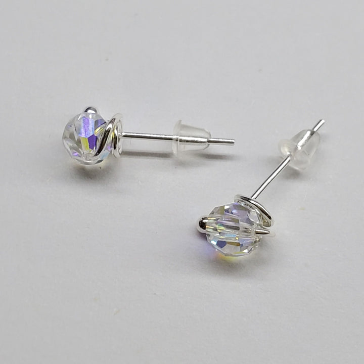AMD1114-5-AMD1114-AMD1114-2-AMD1114-3-AMD1114-4 6mm Silver Spiral Crystal Stud Earrings - Earrings - Alexa Martha Designs   6759404732463
