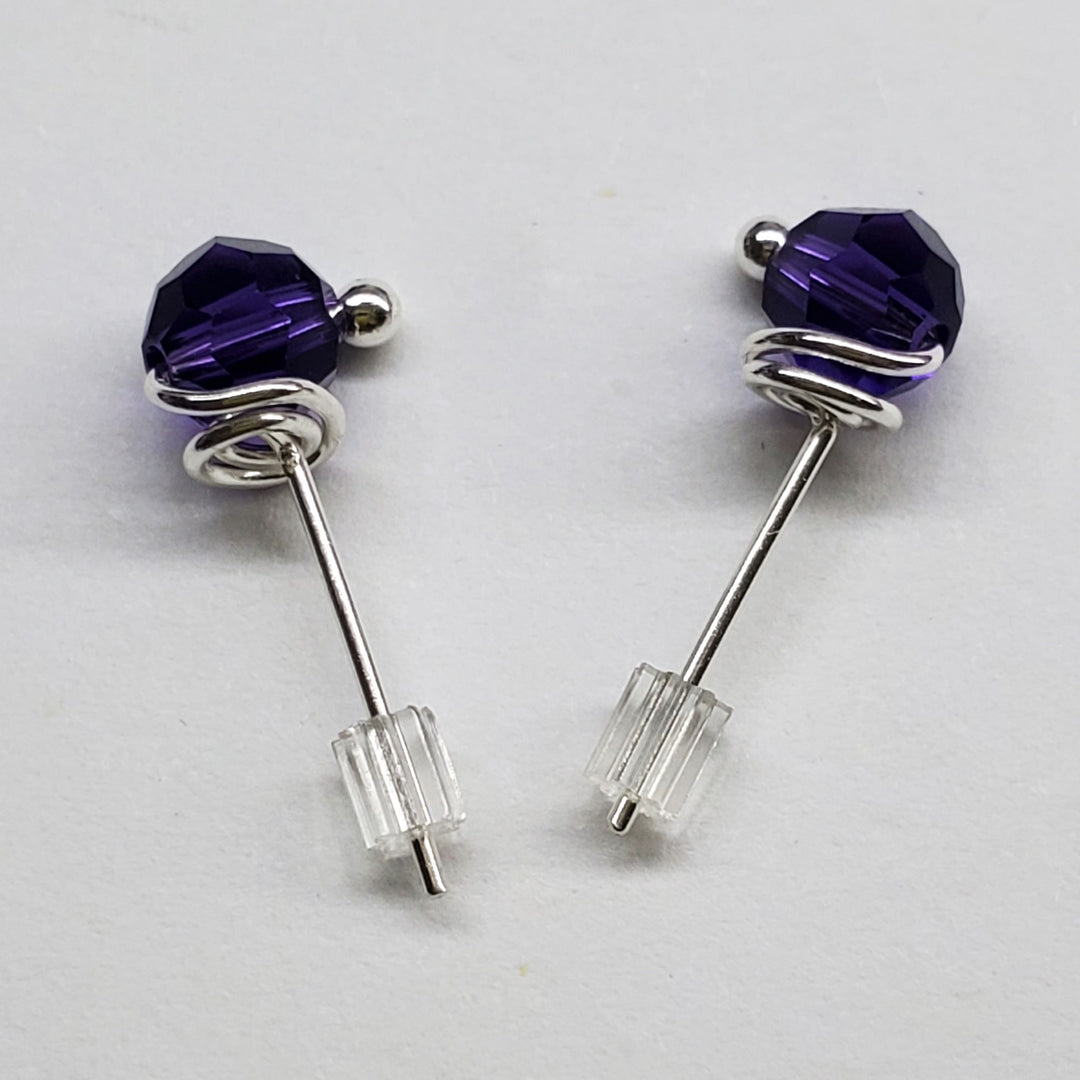 AMD1114-5-AMD1114-AMD1114-2-AMD1114-3-AMD1114-4 6mm Silver Spiral Crystal Stud Earrings - Earrings - Alexa Martha Designs   6759404732463