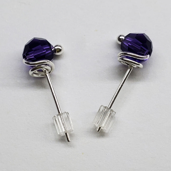 AMD1114-5-AMD1114-AMD1114-2-AMD1114-3-AMD1114-4 6mm Silver Spiral Crystal Stud Earrings - Earrings - Alexa Martha Designs   6759404732463