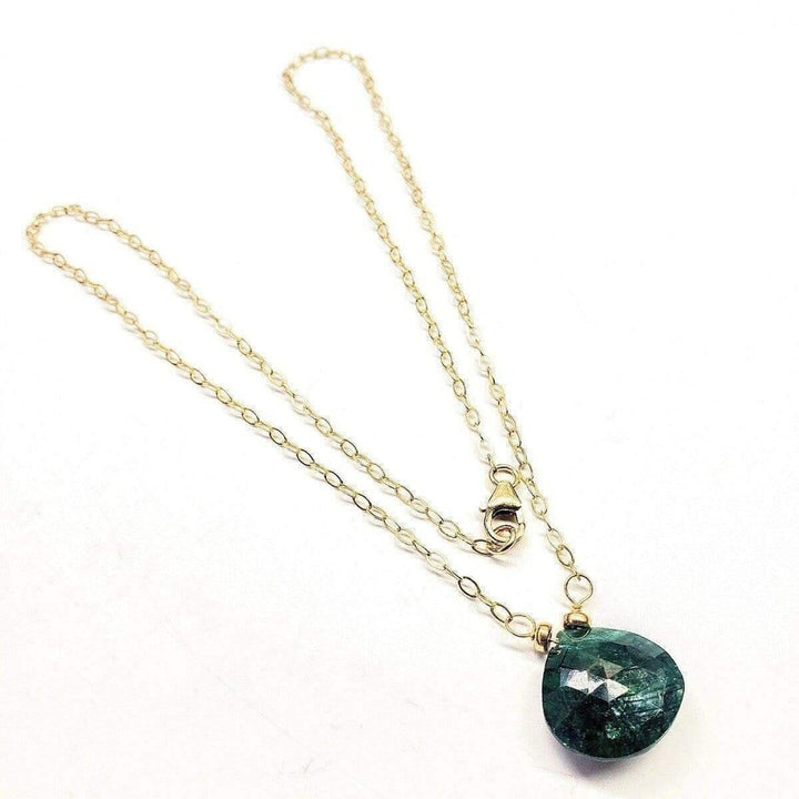 AMD1130-AMD1130-2-AMD1130-3 14 KT Gold Filled Emerald Pear Drop Necklace - Necklace - Alexa Martha Designs   10878291716