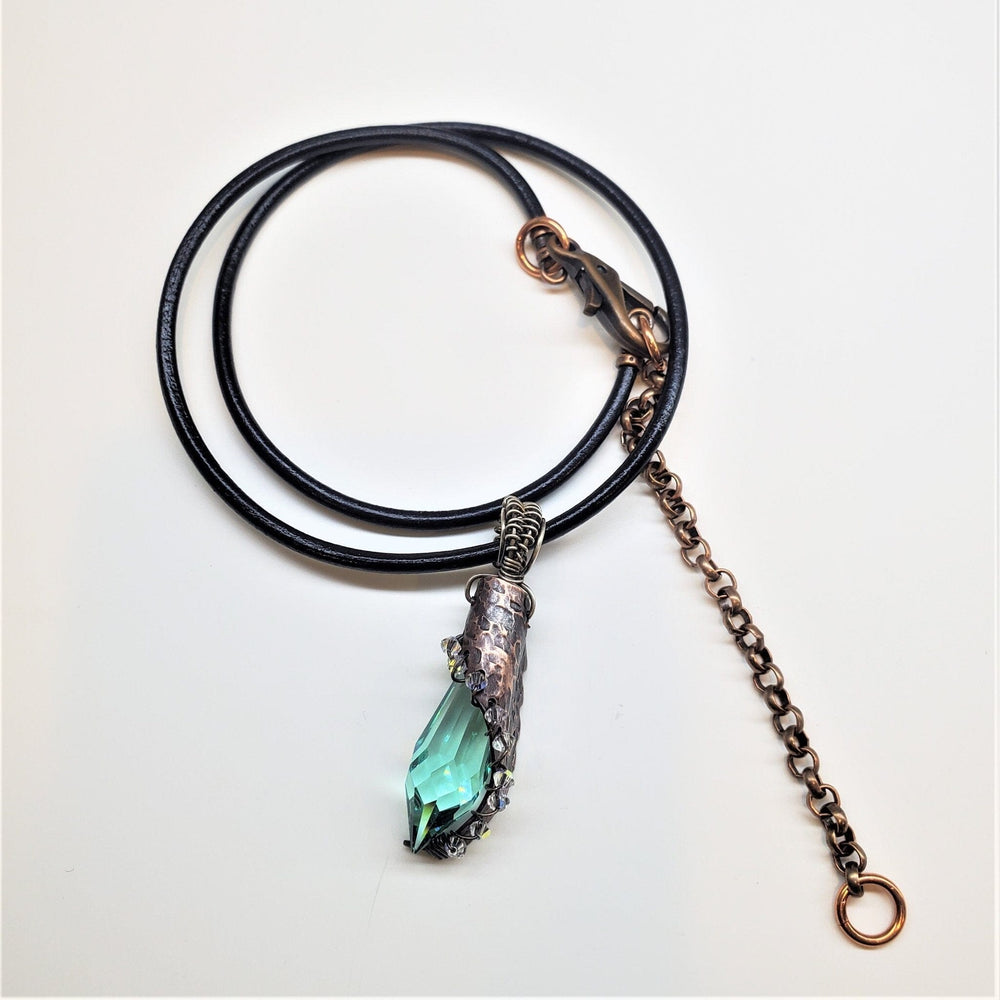 AMD1111 2023 Very Limited Angel Wing Crystal Teardrop Necklace - Necklace - Alexa Martha Designs   4456436826159